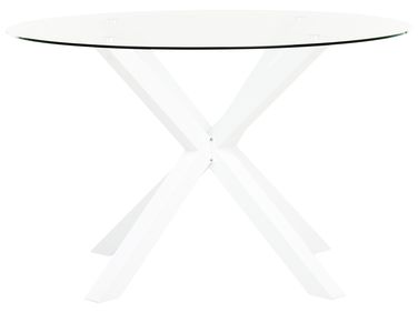 Garden Dining Table MALETTO 120 cm 120 cm Glass White