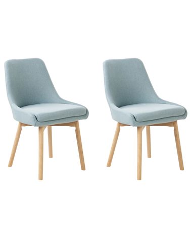Lot de 2 chaises de salle à manger MELFORT Tissu Bleu clair