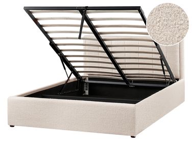 Lit ottoman Bouclé MONTLAUR 140 x 200 cm Beige