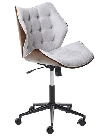 Desk Chair LOMPOC Faux Linen Grey