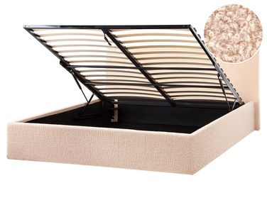 Lit ottoman Bouclé ORBEY 160 x 200 cm Beige