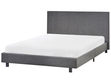 Lit avec sommier Tissu ALBI 140 x 200 cm Gris