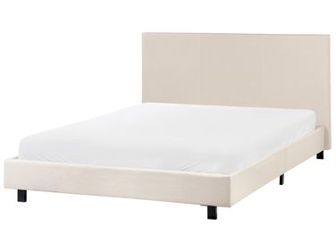 Lit avec sommier Tissu ALBI 140 x 200 cm Beige