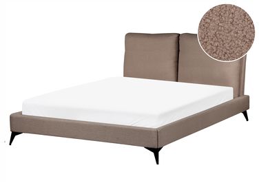 Lit avec sommier Bouclé MELLE 140 x 200 cm Marron