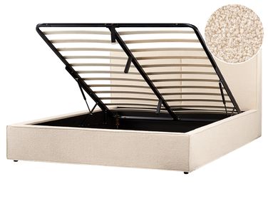 Lit ottoman Bouclé MOISSAC 180 x 200 cm Beige
