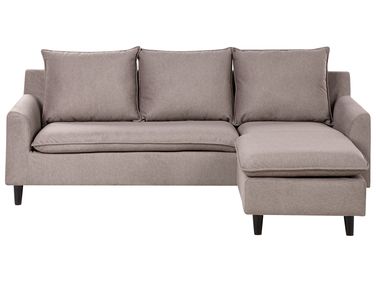 Hoekbank 3-zits ELVENES Fluweel Taupe linkszijdig