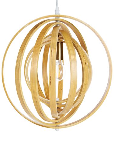 Lampe suspension MURRELL Bois de peuplier Marron clair