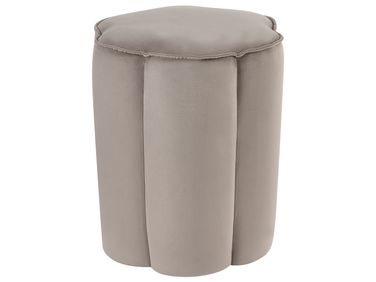 Poef TAPPEN Fluweel Taupe