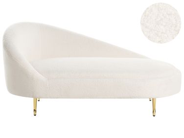 Left-Hand Chaise Longue VALREAS Boucle Off-White