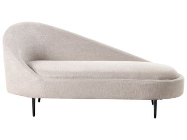 Left-Hand Chaise Longue VALREAS Fabric Taupe