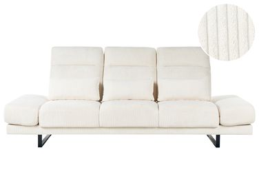 Canapé 3 places IKAST Velours côtelé Beige clair