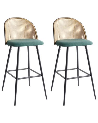 Lot de 2 chaises de bar CORNELL Métal Vert