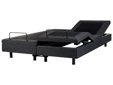 Lit réglable sans tête de lit Tissu DUKE 180 x 200 cm Gris foncé