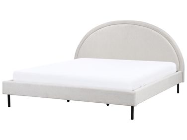 Lit avec sommier Tissu MARGUT 180 x 200 cm Gris clair