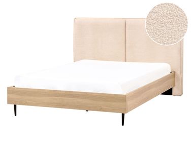 Lit avec sommier Bouclé IZERNORE 140 x 200 cm Beige