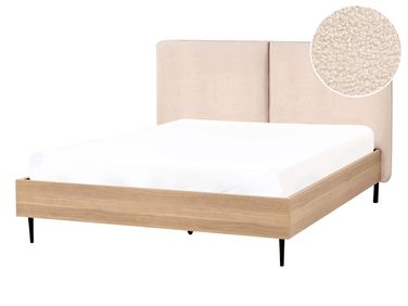 Lit avec sommier Bouclé LIMANTON 140 x 200 cm Beige