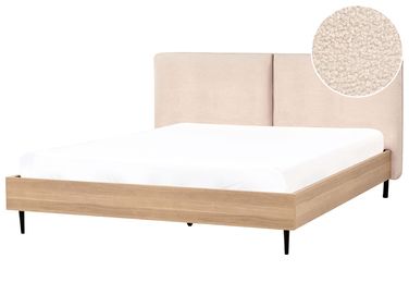 Lit avec sommier Bouclé LIMANTON 180 x 200 cm Beige