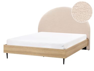 Lit avec sommier Bouclé MILLAY 140 x 200 cm Beige