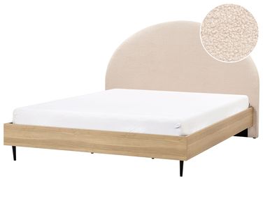 Lit avec sommier Bouclé MILLAY 180 x 200 cm Beige