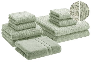 Lot de 9 serviettes ATAI Coton Vert clair