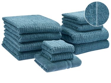 11-delige handdoekset ATAI Katoen Blauw