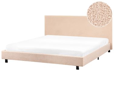 Lit à eau Bouclé ALBI 180 x 200 cm Beige