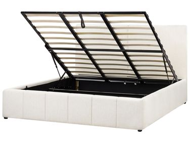 Lit ottoman Tissu CASTELNAVET 180 x 200 cm Blanc cassé