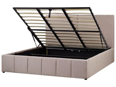 Lit ottoman Tissu CASTELNAVET 180 x 200 cm Taupe
