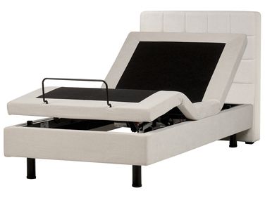 Lit réglable Tissu DUKE 90 x 200 cm Beige clair