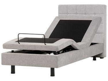 Lit réglable Tissu DUKE 90 x 200 cm Gris clair