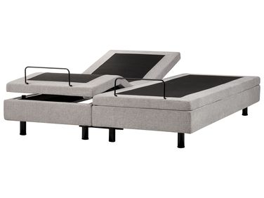 Lit réglable sans tête de lit Tissu DUKE 180 x 200 cm Gris clair