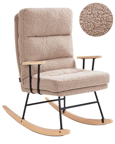 Schommelstoel ESKELIN kantelbaar Bouclé Beige