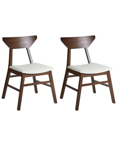 Lot de 2 chaises de salle à manger HOPKINS Bois Marron foncé