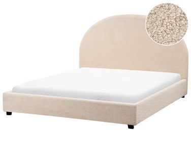Lit avec sommier Bouclé VAUCLUSE 140 x 200 cm Beige