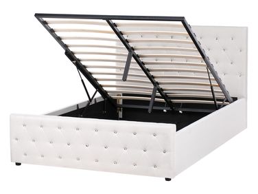 Lit ottoman Tissu AMIENS 140 x 200 cm Beige
