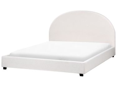 Lit avec sommier Tissu VAUCLUSE 160 x 200 cm Blanc cassé