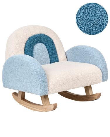 Kinderschommelstoel Regenboog OMBO Bouclé Lichtblauw