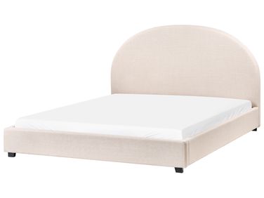 Lit avec sommier Tissu VAUCLUSE 160 x 200 cm Beige clair