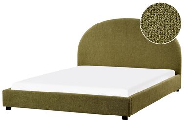 Lit avec sommier Bouclé VAUCLUSE 160 x 200 cm Vert olive