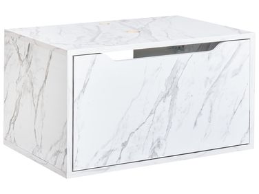 Meuble lavabo mural PETROLINA 60 cm Marbre blanc