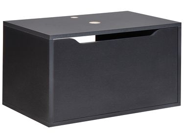 Meuble lavabo mural PETROLINA 60 cm Noir