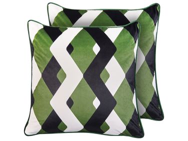 Lot de 2 coussins d'extérieur SWAY Motif géométrique 45 x 45 cm Multicolore