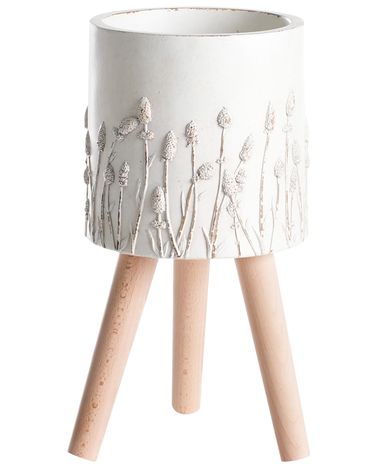 Elevated Plant Pot JANINA 24 cm Off-White