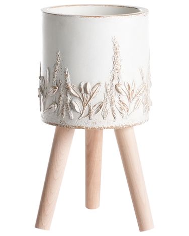 Cache-pot sur pied PREWEZA 23 cm Blanc cassé