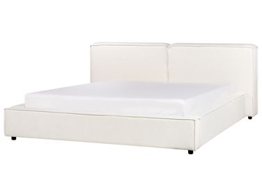 Lit à eau Tissu LINARDS 180 x 200 cm Blanc cassé