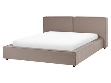 Lit à eau Tissu LINARDS 160 x 200 cm Taupe