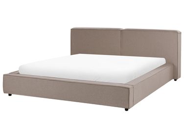 Lit à eau Tissu LINARDS 180 x 200 cm Taupe