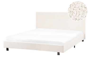 Lit avec sommier Bouclé ALBI 140 x 200 cm Blanc cassé