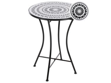 Bistro Table COMISO 60 cm 60 cm Metal Black/ White