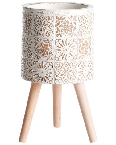 Cache-pot sur pied KARISTOS 36 cm Blanc cassé